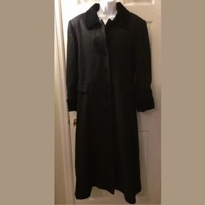 HALSTON Black Wool Jacket Coat Long Dressy Winter